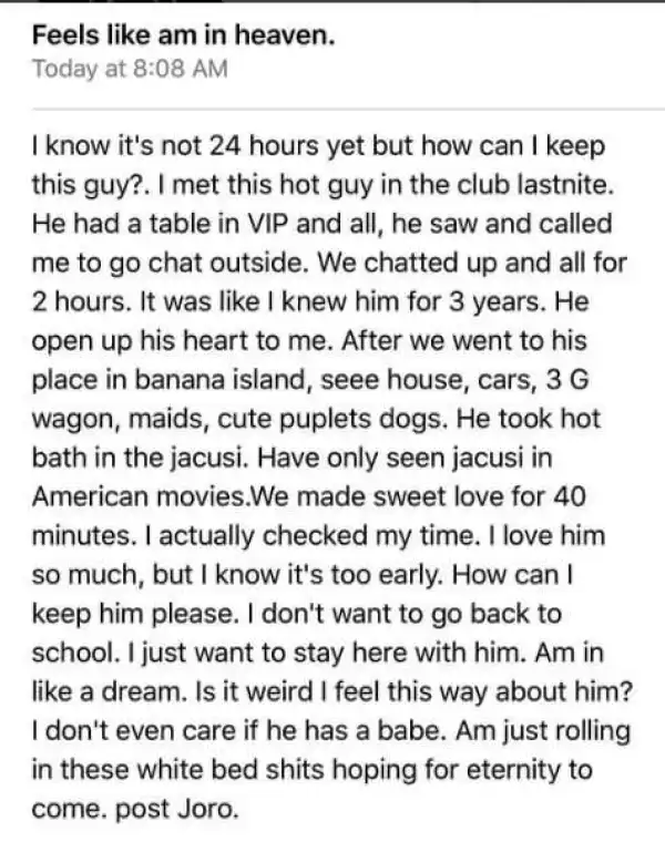 We Met in the Club Last Night and This Happened When I Got to His House - Lagos Girl
